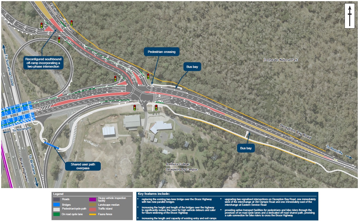 Bruce Highway Upgrade Deception Bay Road Interchange map 3